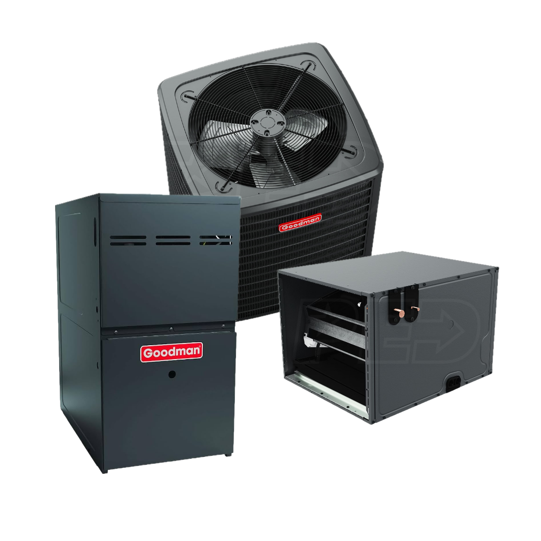 Goodman - 14.3 SEER2 - 3.5-Ton - Single-Stage - Gas System with 80% Furnace